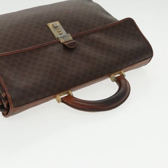 CELINE Macadam Canvas Hand Bag PVC Leather Brown Gold Auth 101152 - Picture 6 of 16